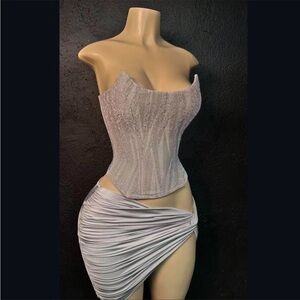 Elegant Silver Corset Top